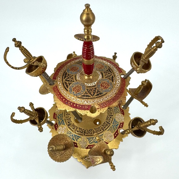 Vintage (2) Toledo Spain Brass Gallery Cocktail Sword Set-of-12/11 - Picture 6 of 15